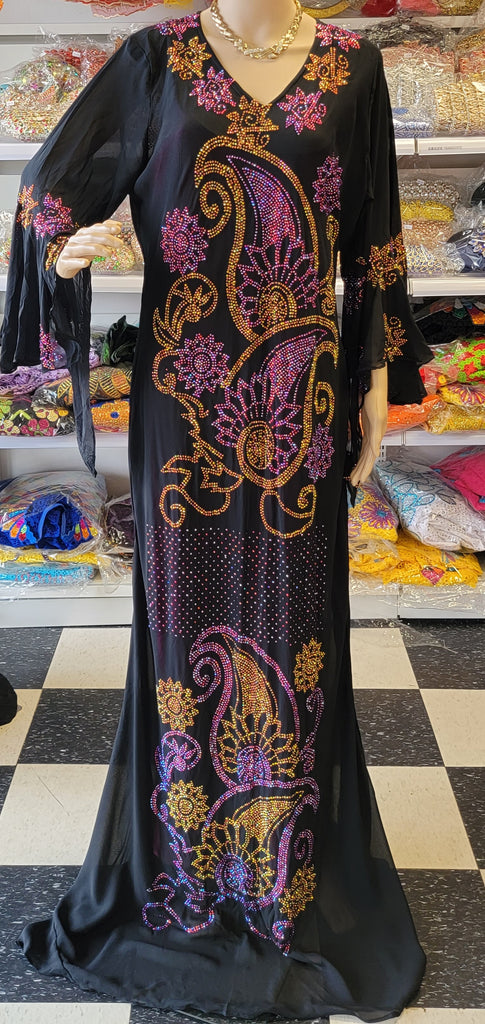 Swarovisk fully stones dress front and back ready made with inner wear #24