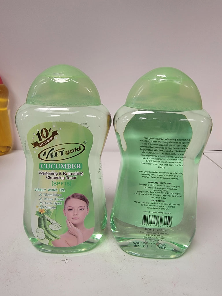 VEETGOLD CUCUMBER WHITENING & REFRESHING CLEANSING TONER SPF15