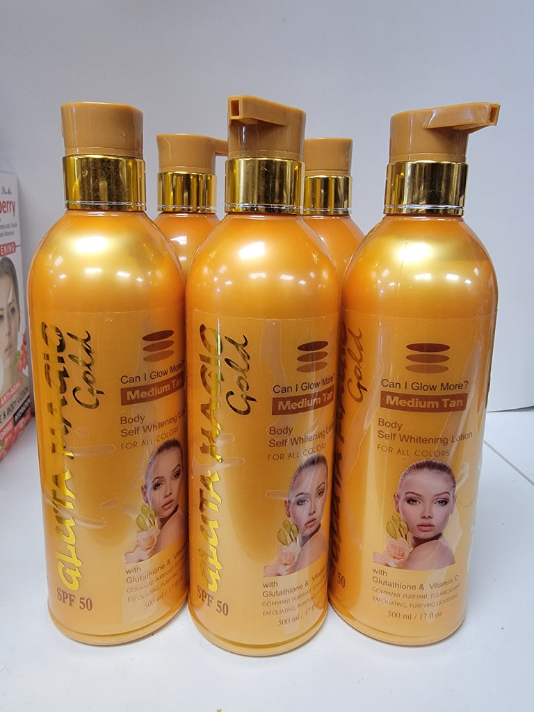 Gluta magic gold spf 50 skin glowing whitening body lotion 500ml