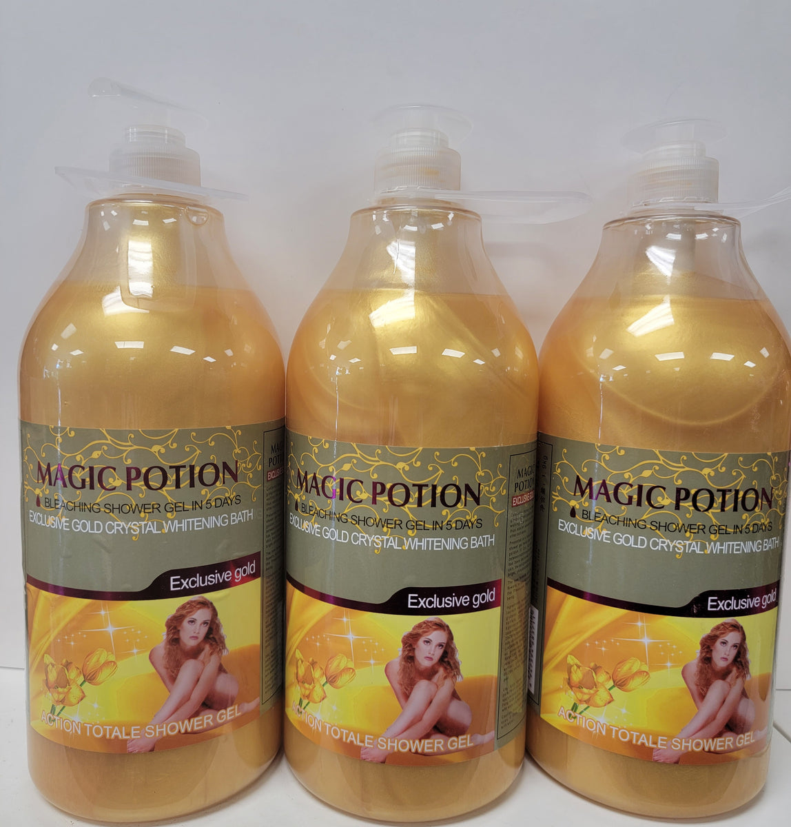Magic potion bleaching shower gel in 5days 1900ml exclusive gold cryst