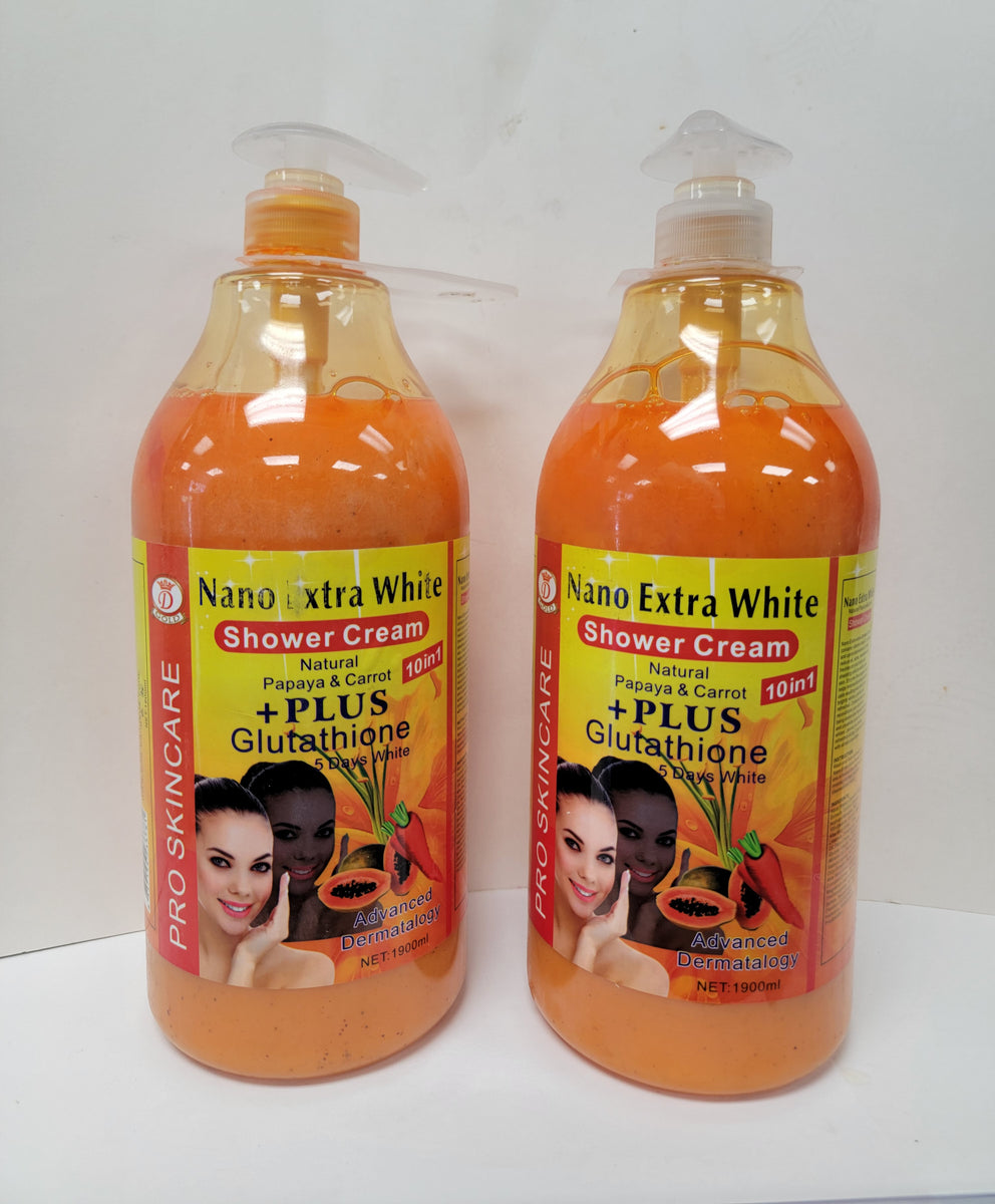 nano extra white plus glutathione Nano Extra Whitening shower cream rapid white 1900ml – Ladybee