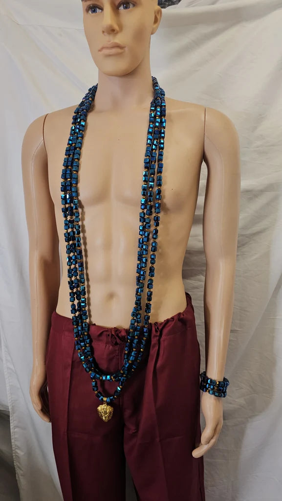 Groom Luxury Necklace Men Fashion 6 set Handmade wedding party bead Necklace and bracelet men