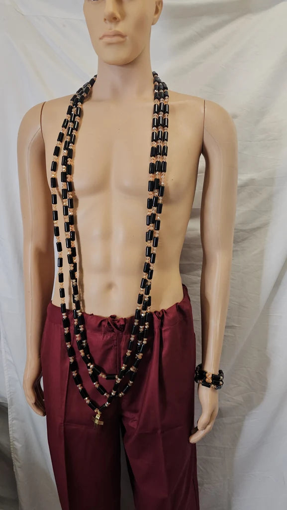Wedding Party Groom Necklace Men Fashion 6 set Handmade wedding party bead Necklace and bracelet men