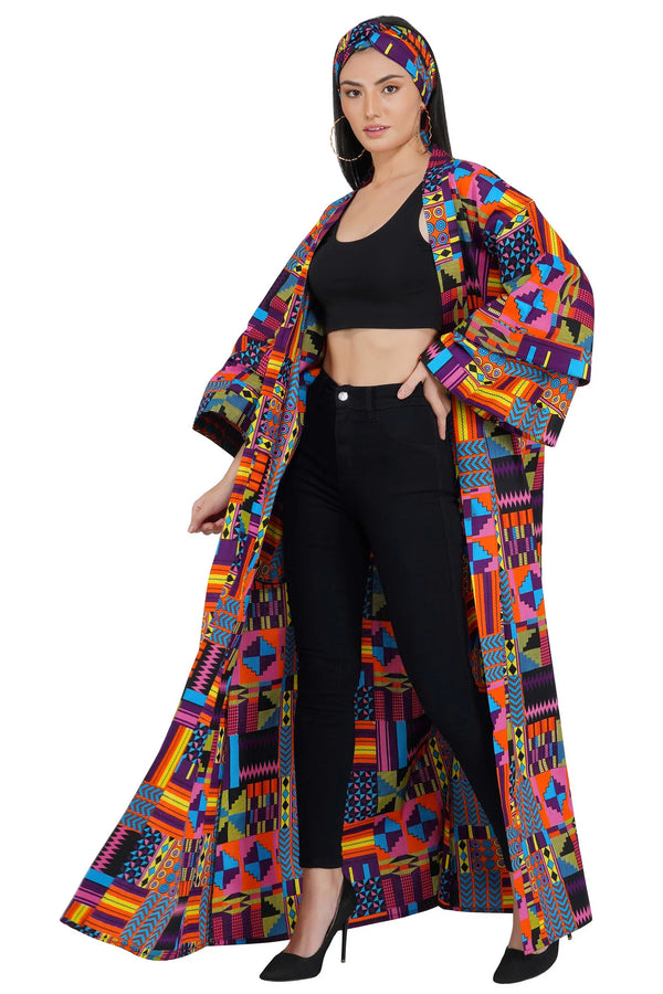 African Long women Robe Jacket Dress
