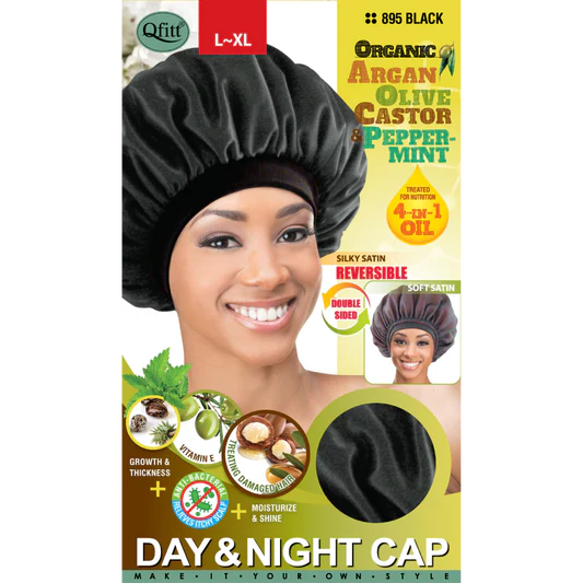 ORGANIC Argan olive Castor pepper mint  Day & Night  CAP 895 black