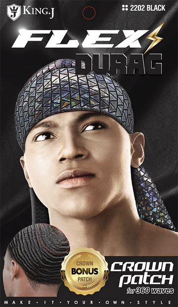 KING. J VELVET FLEX DU-RAG 2202 Black