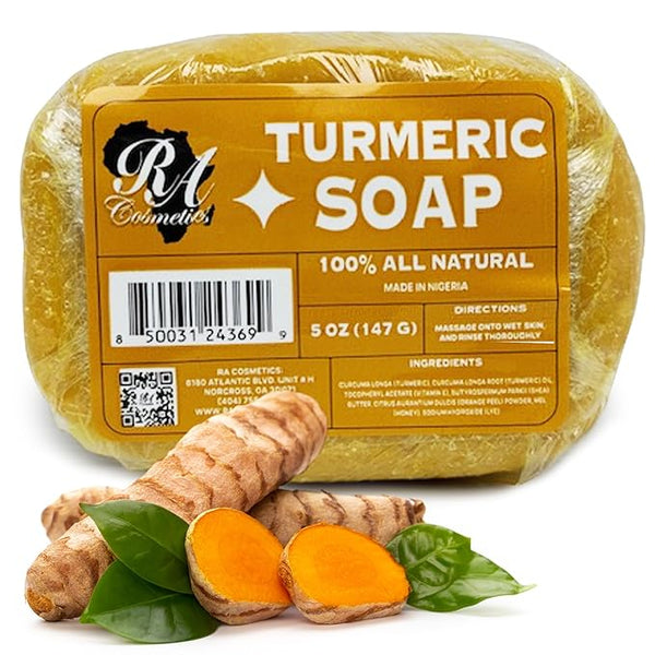 RA COSMETICS 100% Natural Turmeric Soap Bar for Face & Body