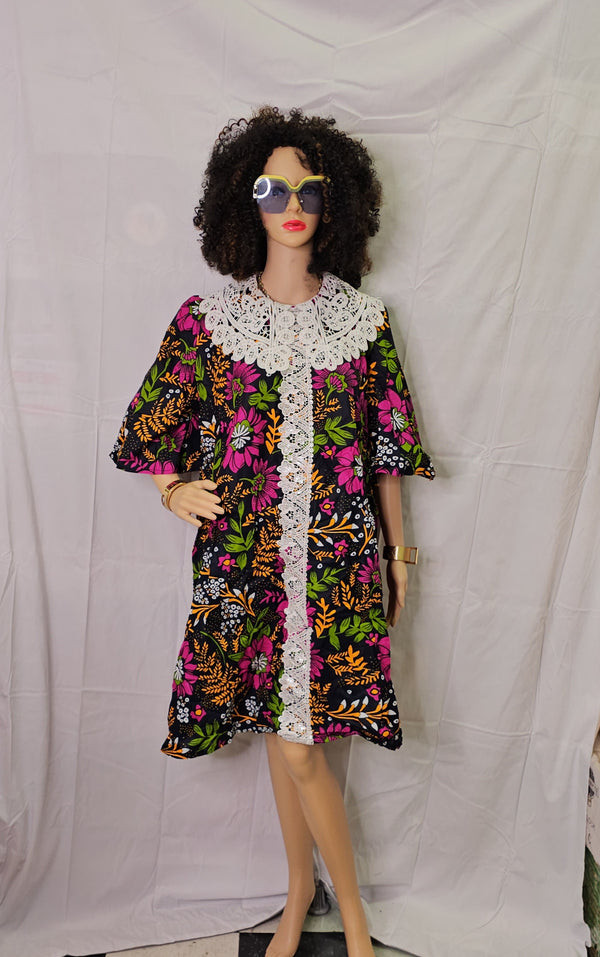 High Quality  Ready to wear Ankara Print short dress