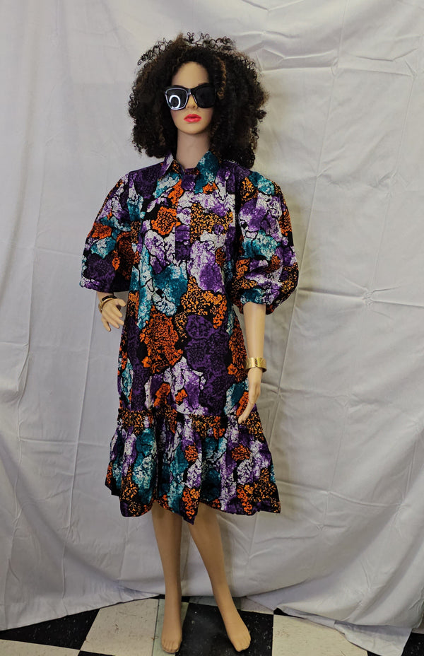 Beatiful Red High Quality  Ready to wear Ankara Print short dress