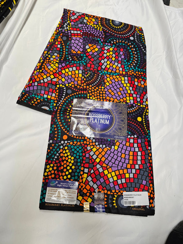 Ross berry High Quality Ankara print Fabric 6 yard