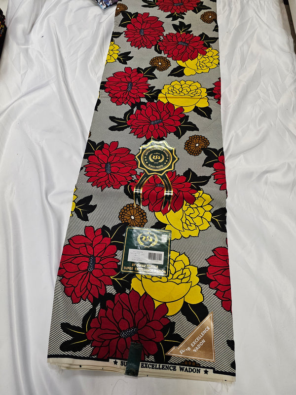 Super excellence wadon High Quality Ankara print Fabric 6 yard