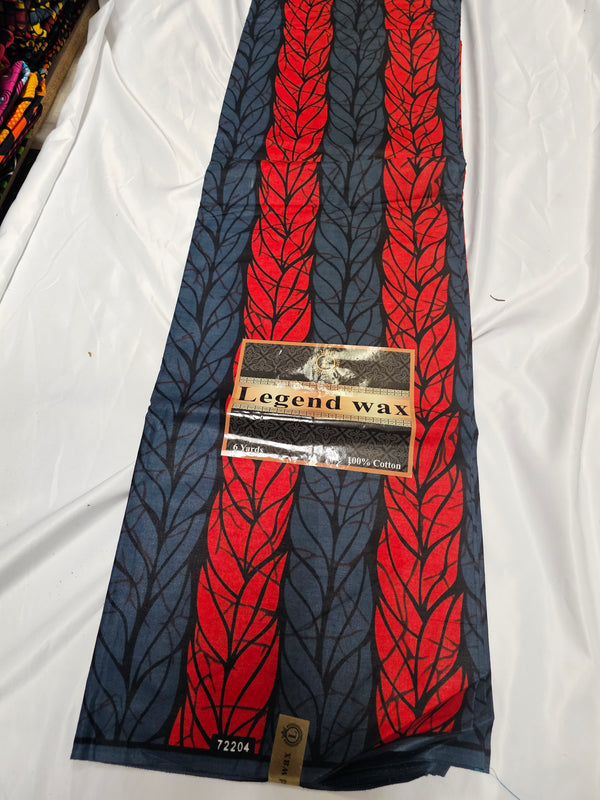 Legend wax  High Quality Ankara print Fabric 6 yard