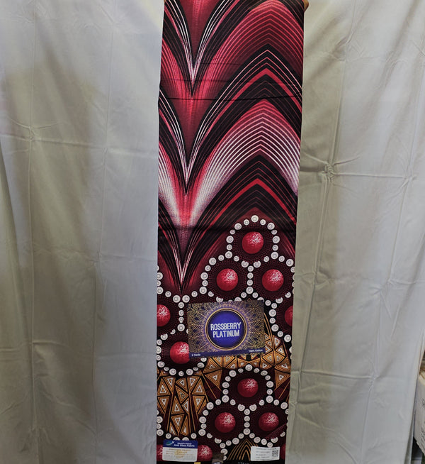 Rossberry platinum High Quality Ankara print Fabric 6 yard