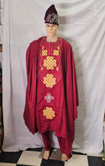 AGBADA MEN'S CLOTHING COMPLETE SET OUTFIT 3 PIECES