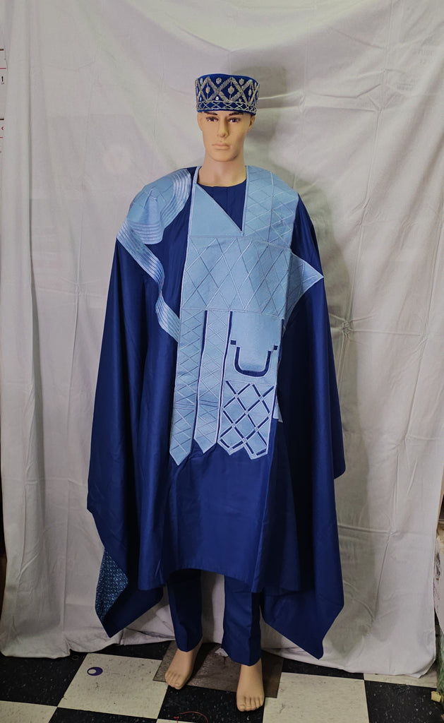 AGBADA MEN'S CLOTHING COMPLETE SET OUTFIT  3 PIECES