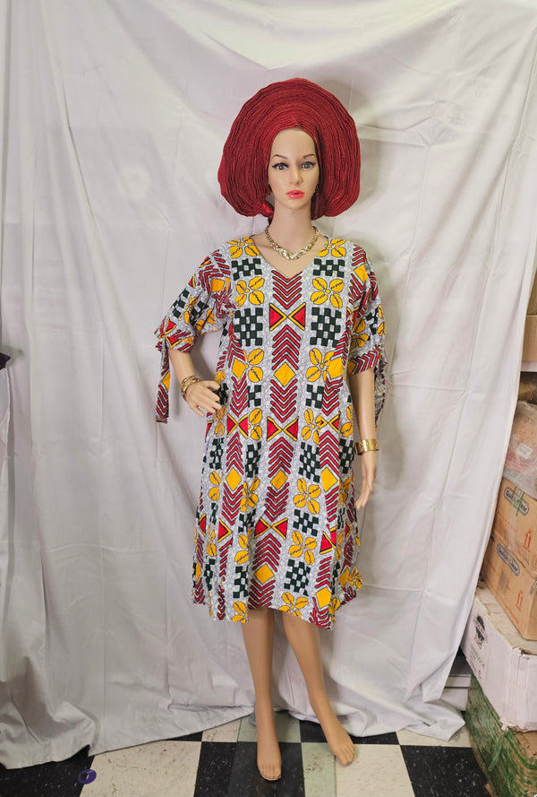 Beatiful Ankara Ready to Wear Dress with scarf