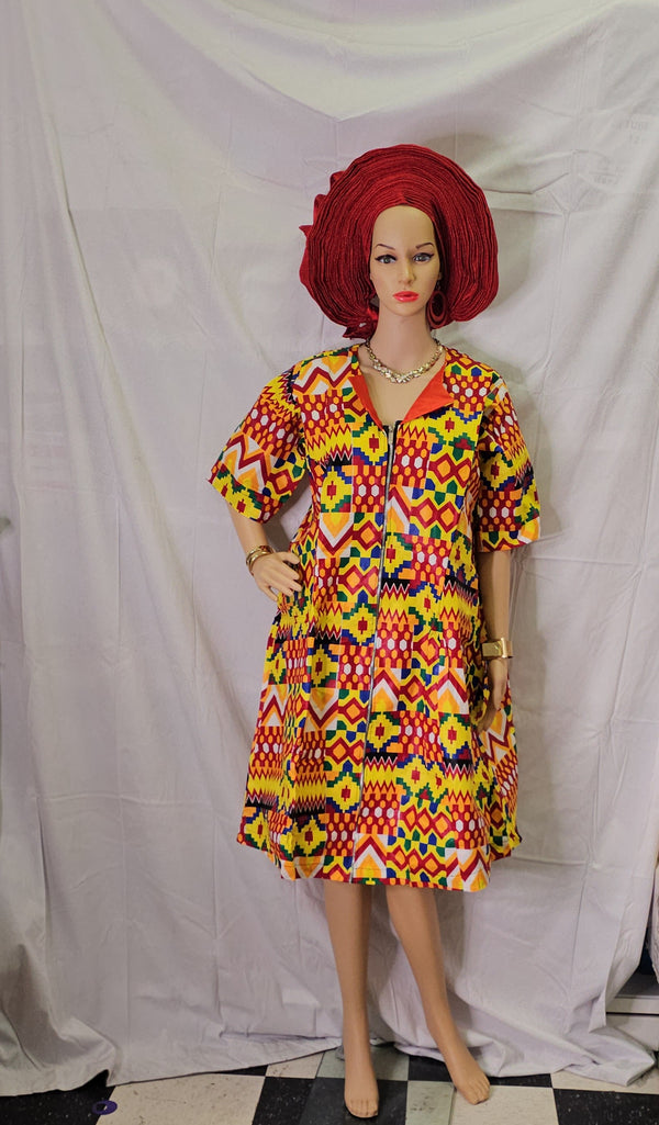 Beatiful Ankara Ready to Wear Dress with scarf