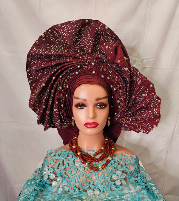 Beautiful  Elegant  Auto Gale two-tone Headtie