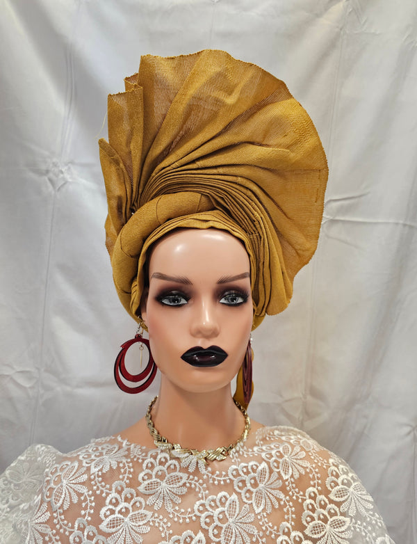 Gold   Elegant  Auto Gale Headtie for all occasions