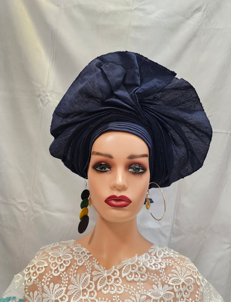 Navy blue  Elegant  Auto Gale Headtie for all occasions