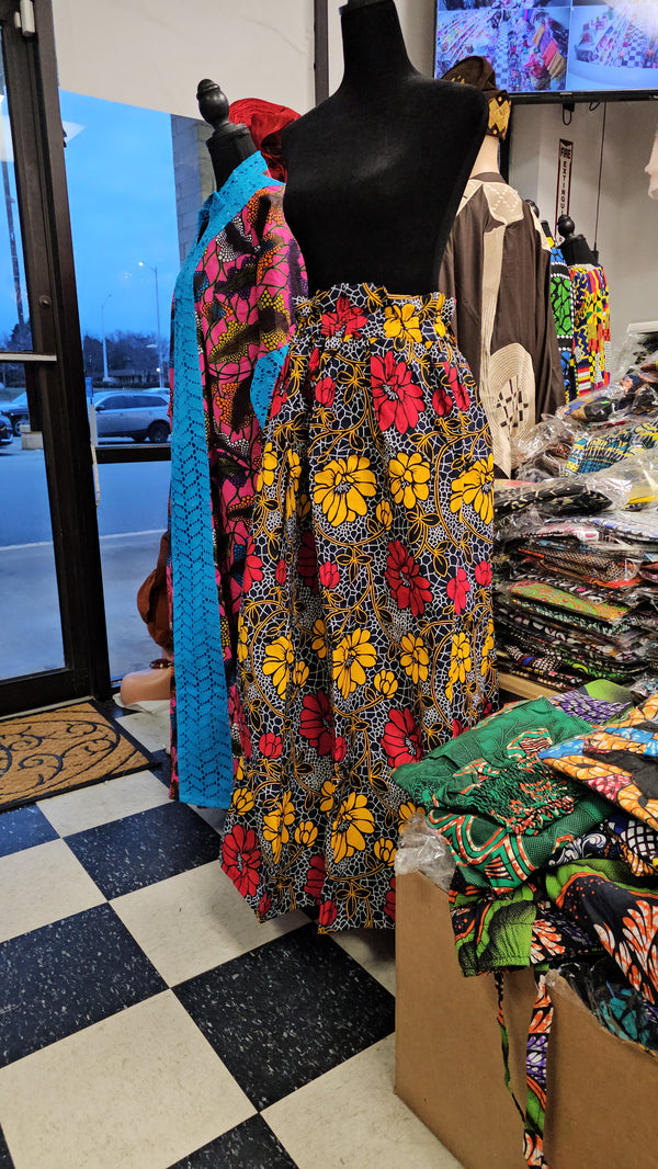 African Ankara Long Skirt Print