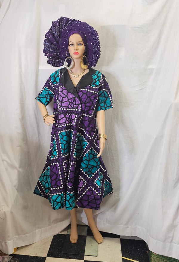 Classic Beautiful Women African Traditional Ankara Print Dress