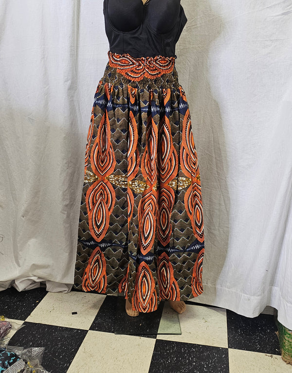 Elegant Women African Traditional Ankara Print Long Skirt