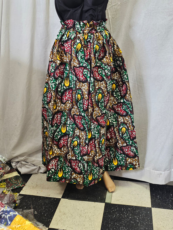 Beautiful Women African Traditional Ankara Print Long Skirt