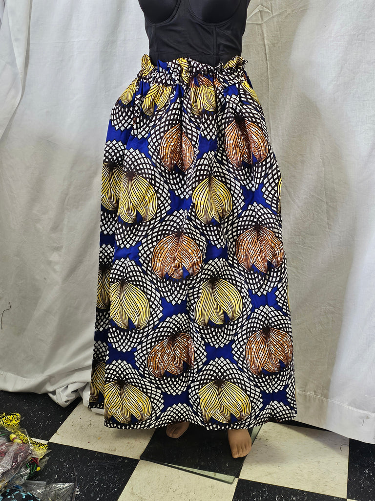 Classic Beautiful Women African Traditional Ankara Print Long Skirt