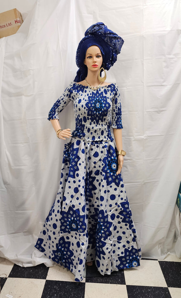 Traditional Beautiful Ankara Smoky Top & Skirt