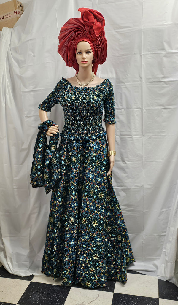 Traditional Beautiful Ankara Smoky Top & Skirt