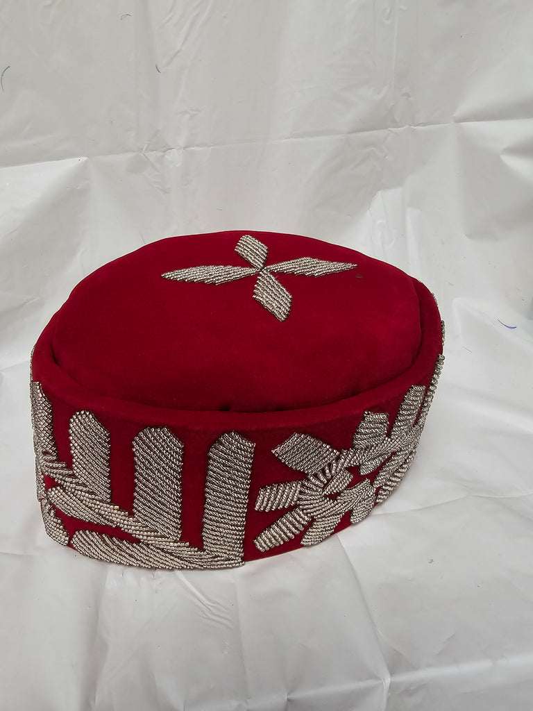 Red African Traditional Men's Cap  African wedding hat