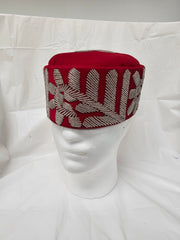 Red African Traditional Men's Cap  African wedding hat
