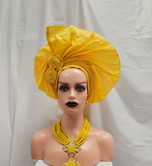 Yellow Auto Gele Headtie