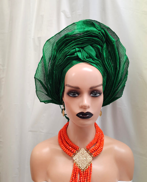 Green Nigeria Auto Gele