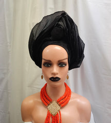 Black African Auto Gele Headtie