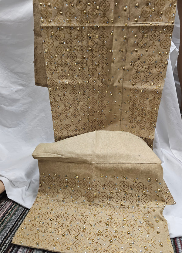 Aso Oke Headtie with Shoulder Shawl set