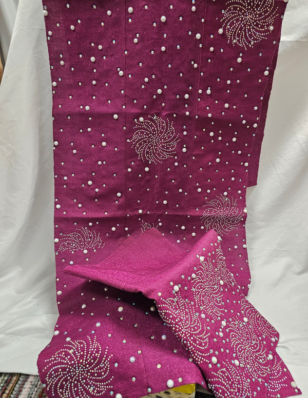 Aso Oke Headtie with Shoulder Shawl set