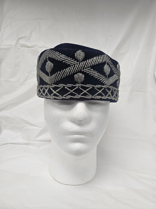 African Traditional Men's Cap Hat Royal Blue