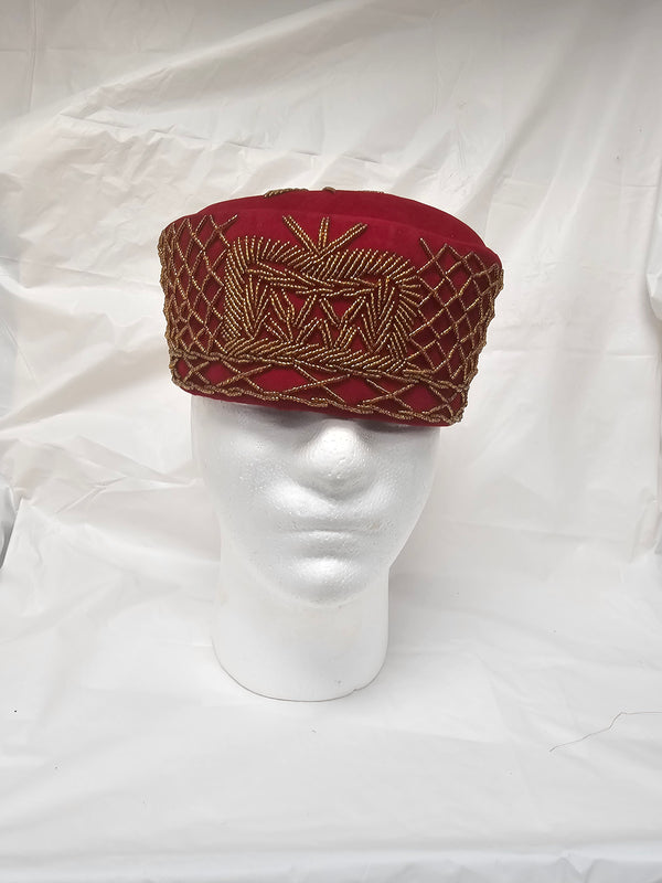 Red party  Cufi Luxury Wedding African Hat for men Cap