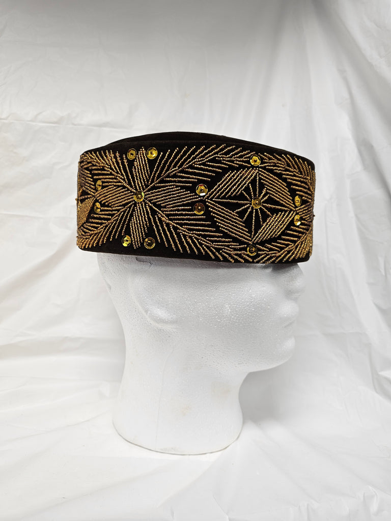 African Brown Luxury Wedding  African Hat for men Cap