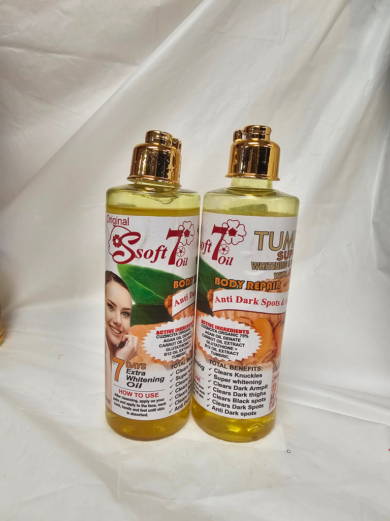 Soft 7 Turmeric Whitening & Glowing Oil With Honey Body Repair. 250ml