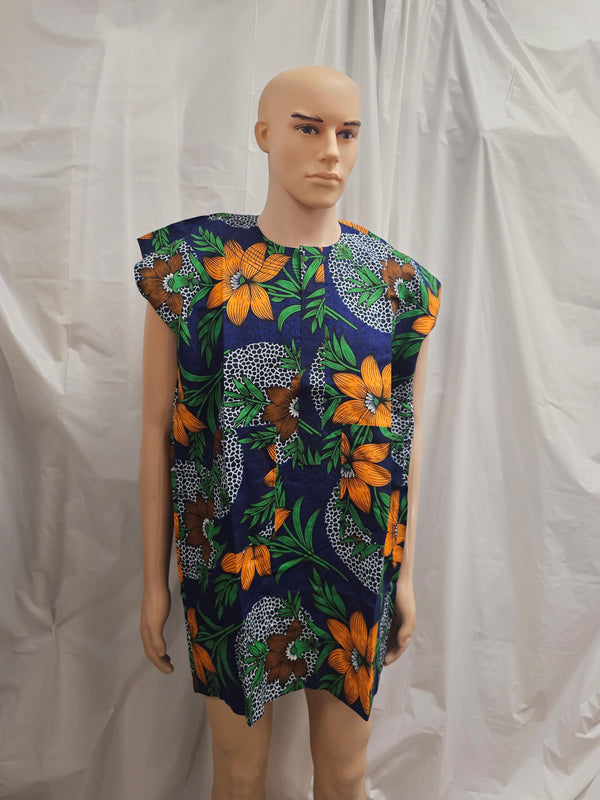 Short Sleeve Nigerian Traditional Danshiki Top