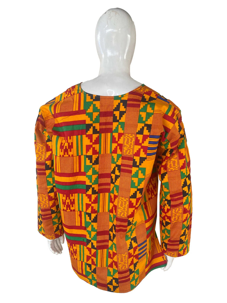 African Kente Shirt Long Sleeves