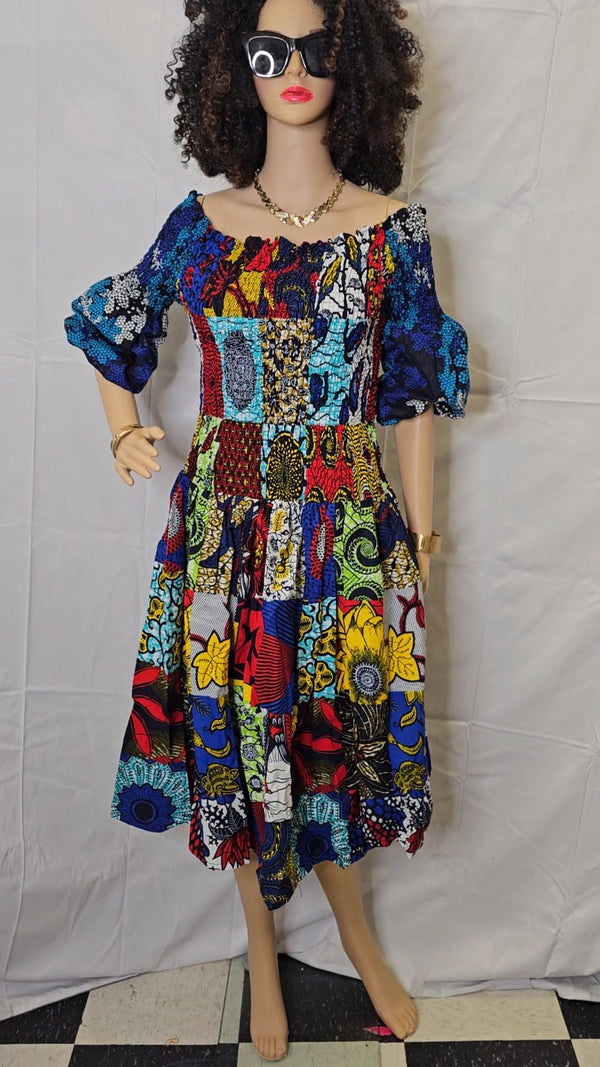 High Quality  Ready to wear Ankara Print short dress