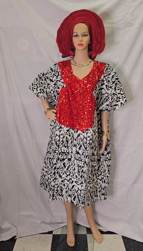 Elegant  Ankara Ready to Wear Dress with scarf