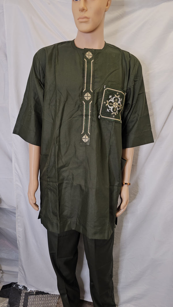 African Wedding TRADITIONAL  High Class  Wedding high Quality Men 2 piece set Top & Pant 👖