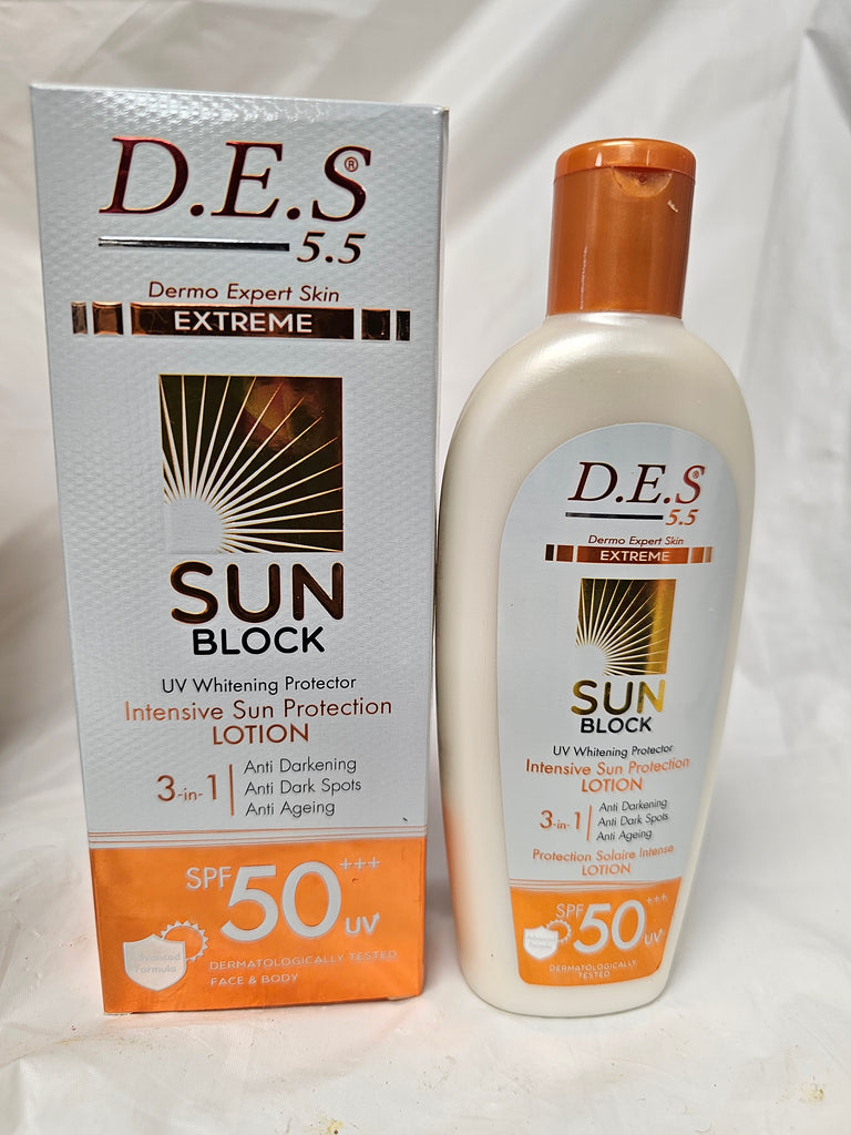D.E.S Sun block 3 in 1 lotion
