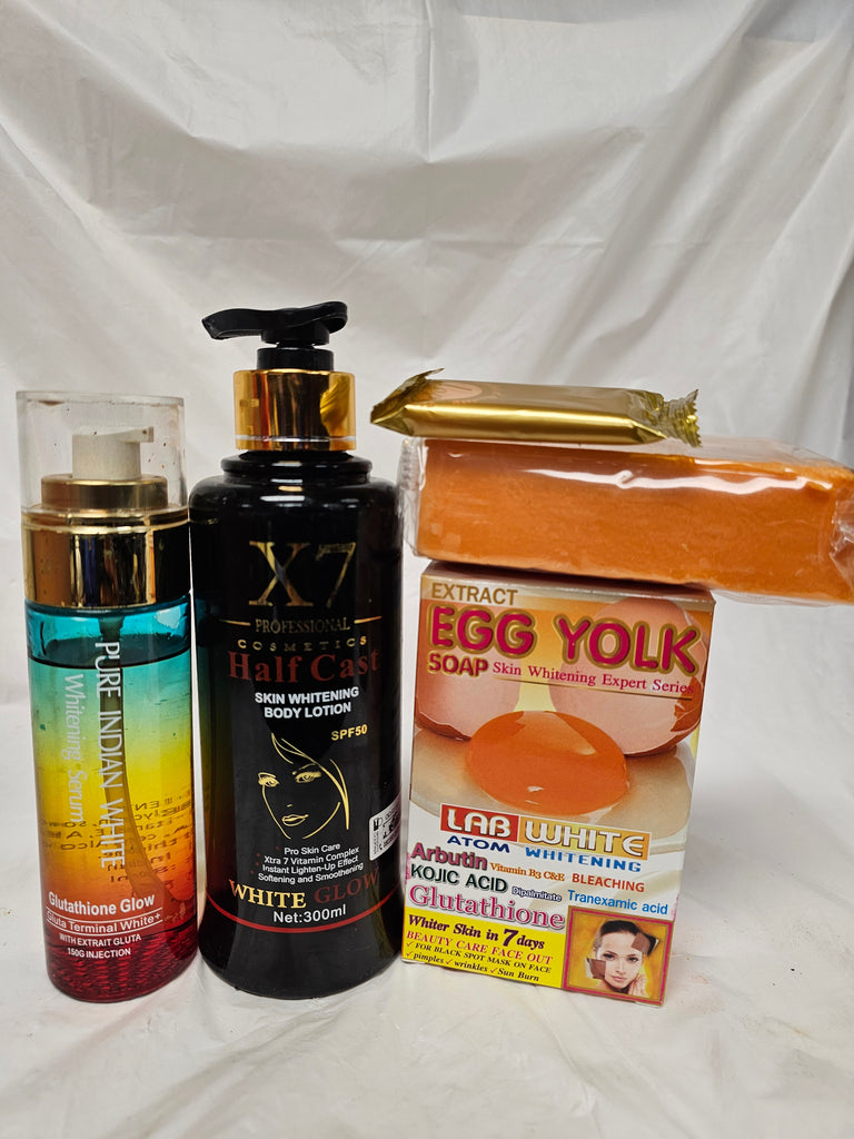 X7 halfcast lightening body milk 300ml  set
