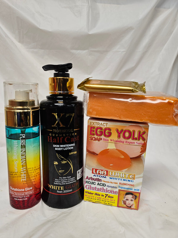 X7 halfcast lightening body milk 300ml  set